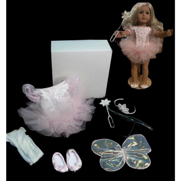 American Girl SUGAR PLUM FAIRY Nutcracker Suite Ballet Outfit Tiara Wand Tights+ - Picture 5 of 16